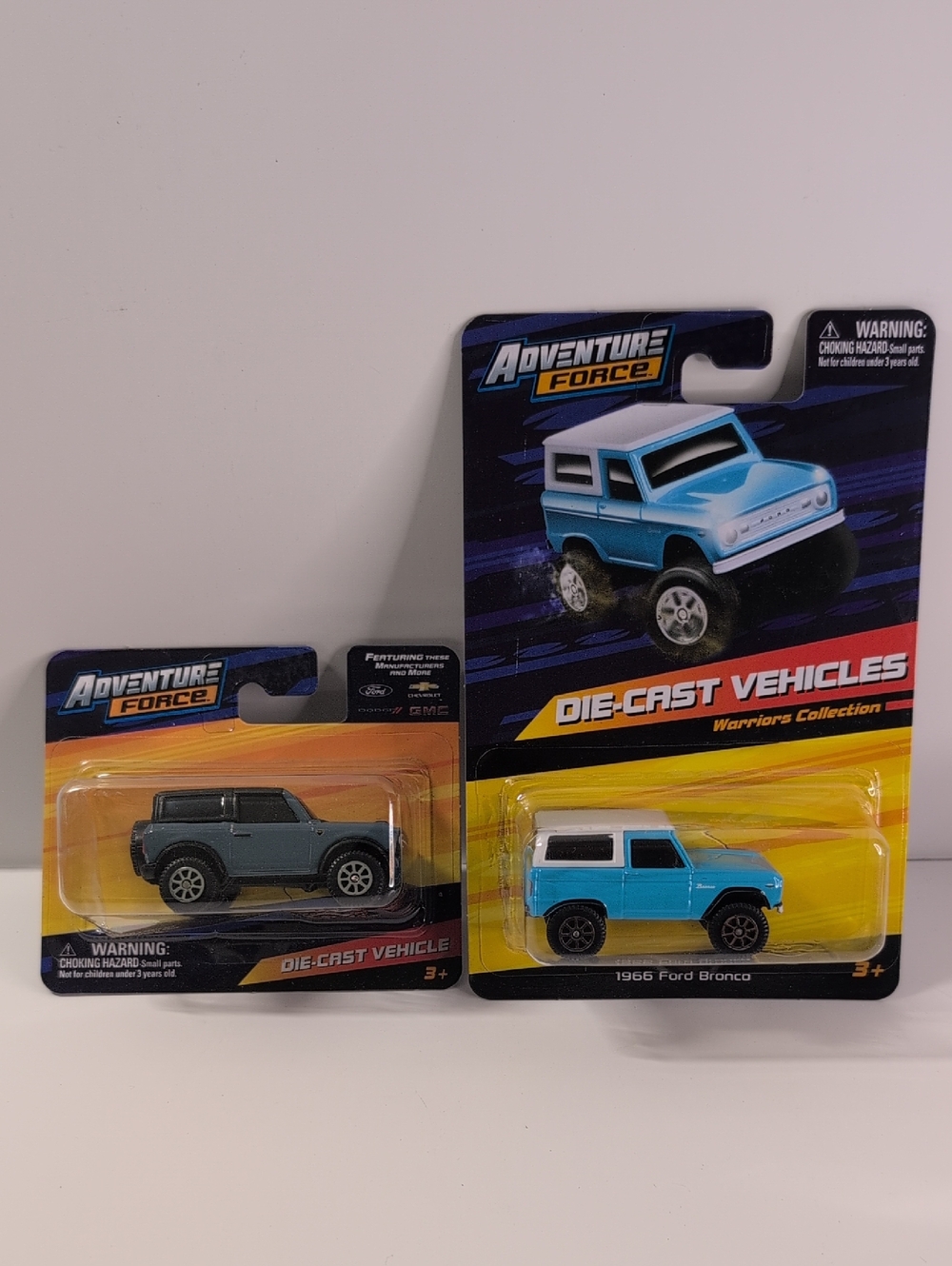 Hot Wheels Adventure Force 66 Ford Bronco Gray Blue Lot Of 2 Ships In Box